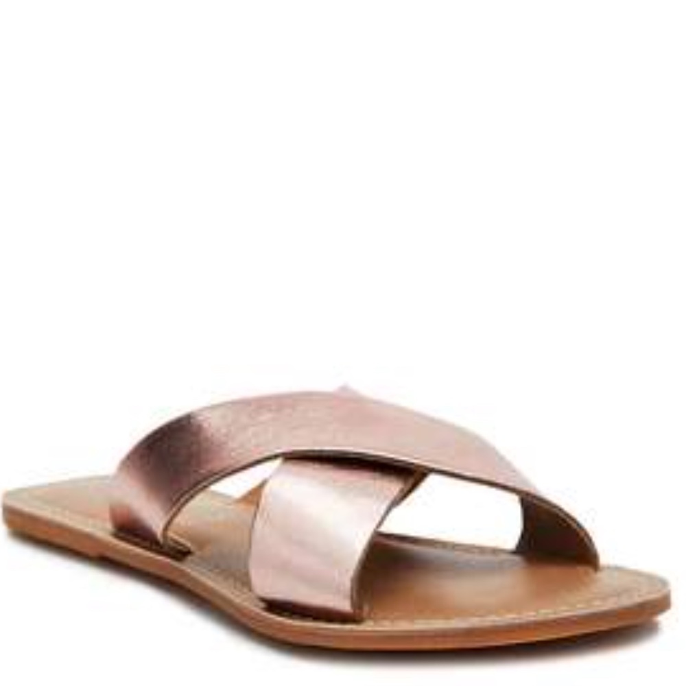 Coconuts Pebble Slides Sandals Rose Gold Size 8